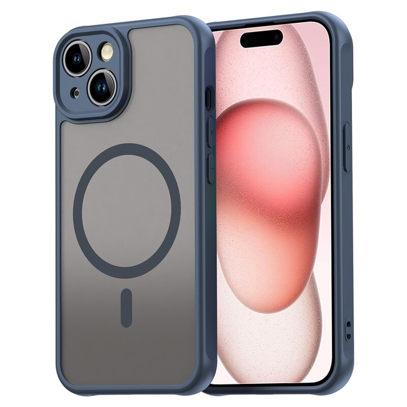 Husa MagFrost Pro » iPhone 15, Matte MagSafe, Frosted Gray / NAVY BLUE