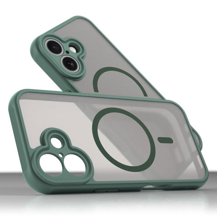 Husa MagFrost Pro » iPhone 17, Matte MagSafe, Frosted Gray / DEEP GREEN