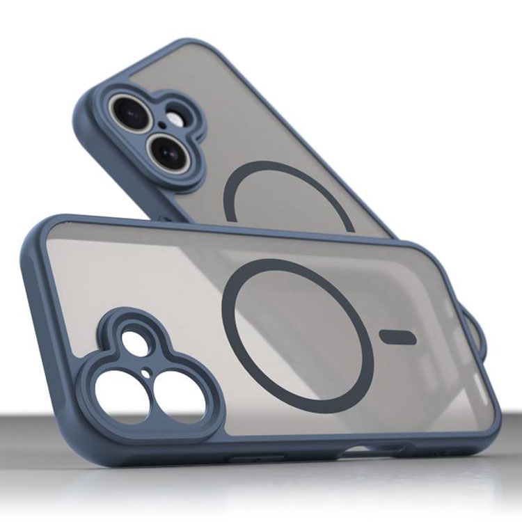 Husa MagFrost Pro » iPhone 17, Matte MagSafe, Frosted Gray / NAVY BLUE