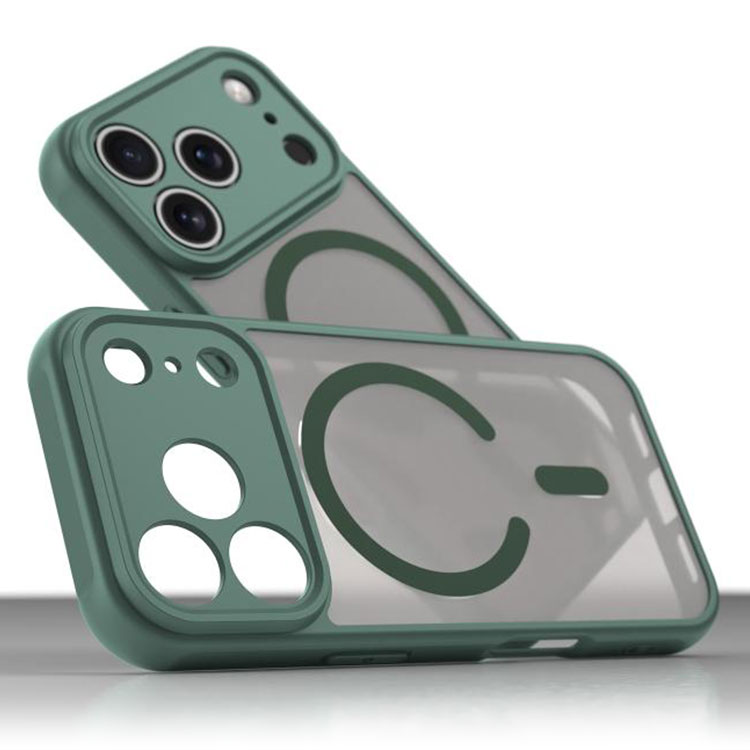 Husa MagFrost Pro » iPhone 17 Pro Max, Matte MagSafe, Frosted Gray / DEEP GREEN