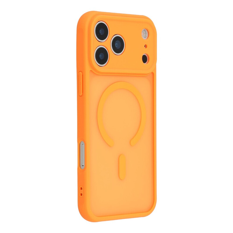 Husa MagFrost Pro » iPhone 17 Pro Max, Matte MagSafe, Frosted Gray / ORANGE