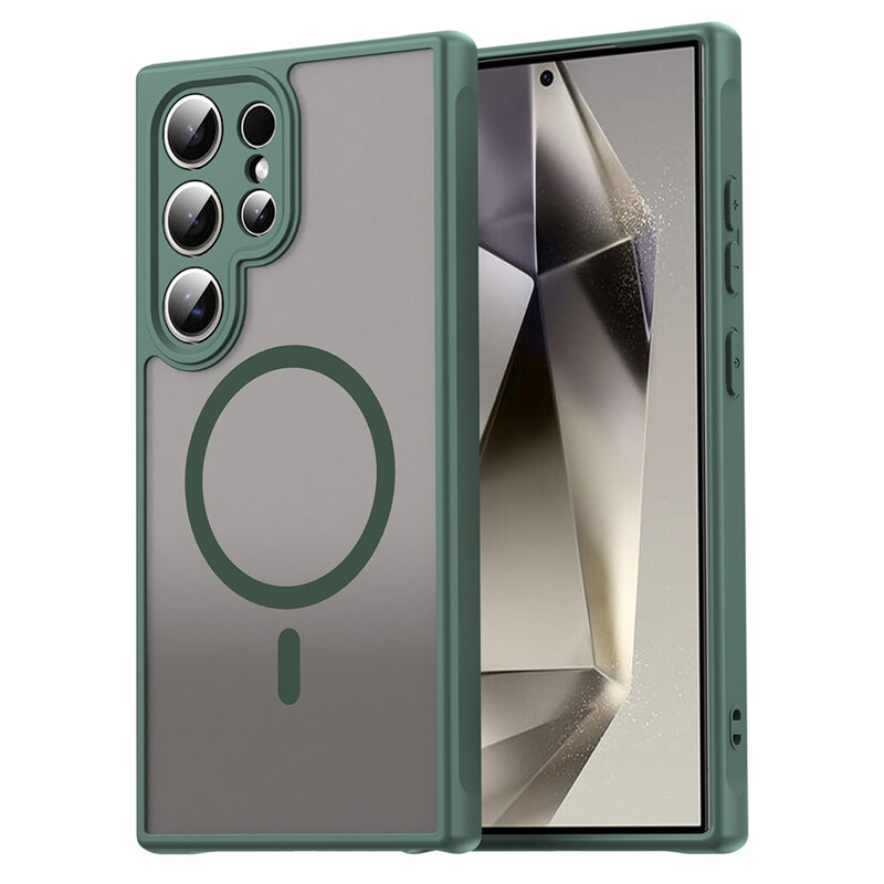 Husa MagFrost Pro » Samsung S24 Ultra (S928), Matte MagSafe, Frosted Gray / DEEP GREEN