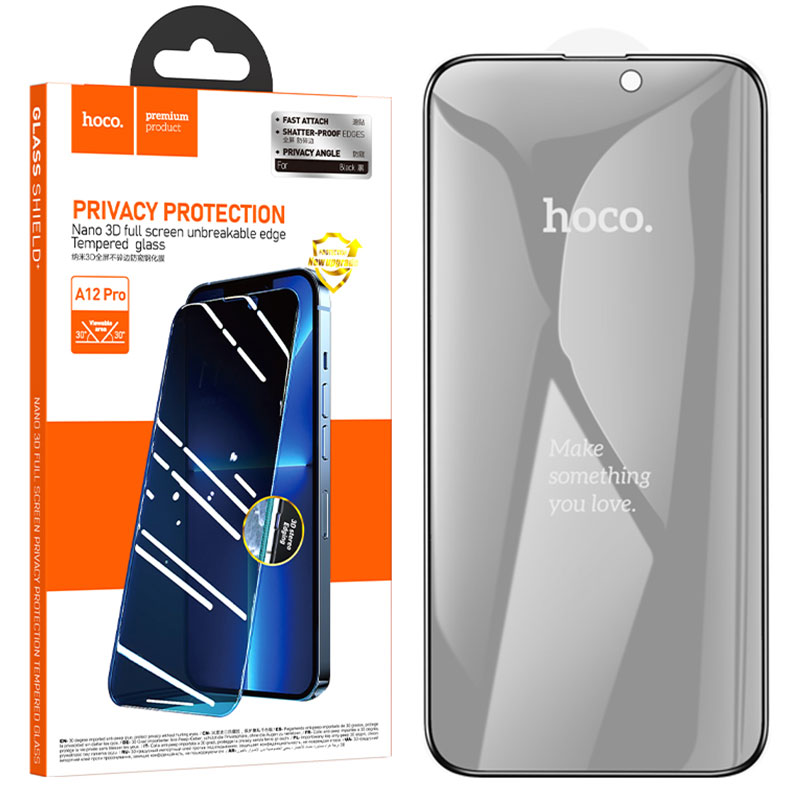Hoco (A12+) » Folie Privacy » iPhone 15 Plus - DustProof, Full HD