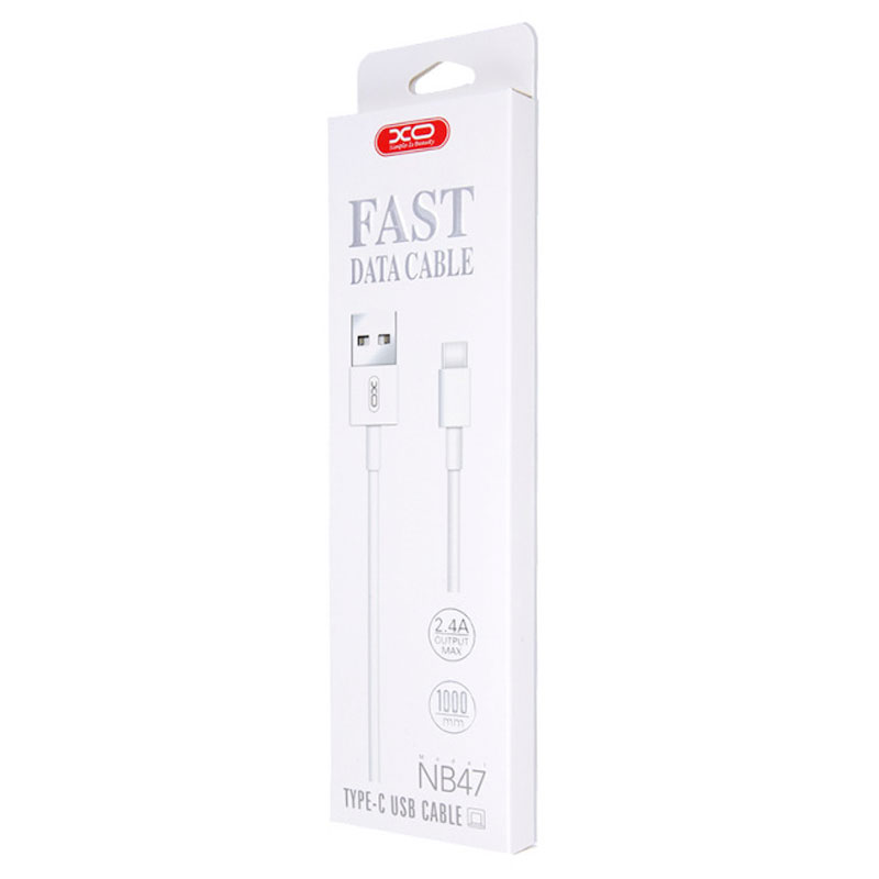 XO (NB47) - Cablu Date si Incarcare, USB-A la USB-C, 2.4A, 1m, White