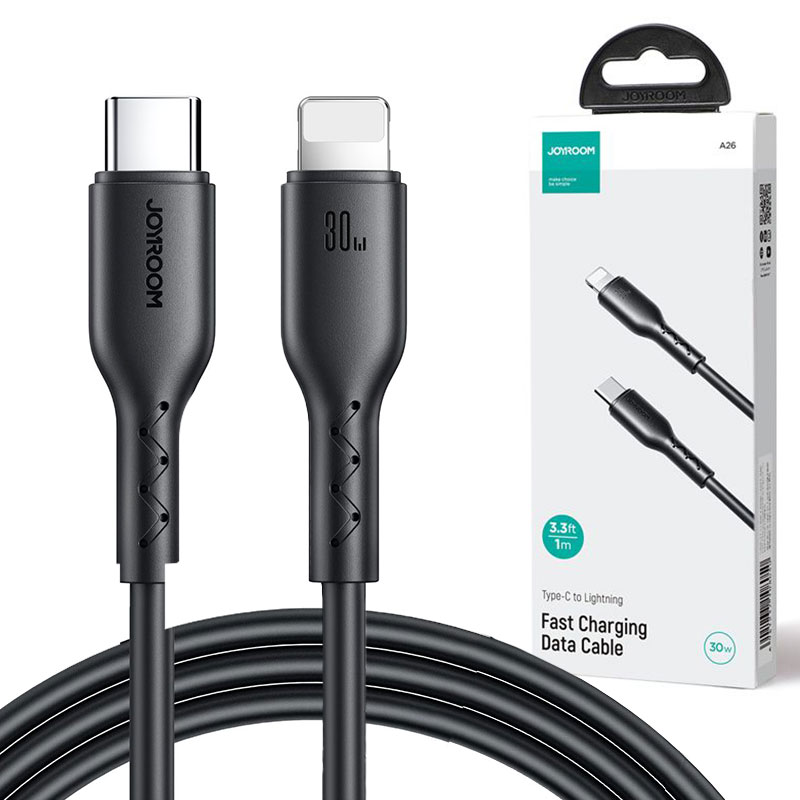 Joyroom (A26-CL3) - Cablu Date si Incarcare, USB-C la Lightning, PD30W, QC3.0, 1m, Black