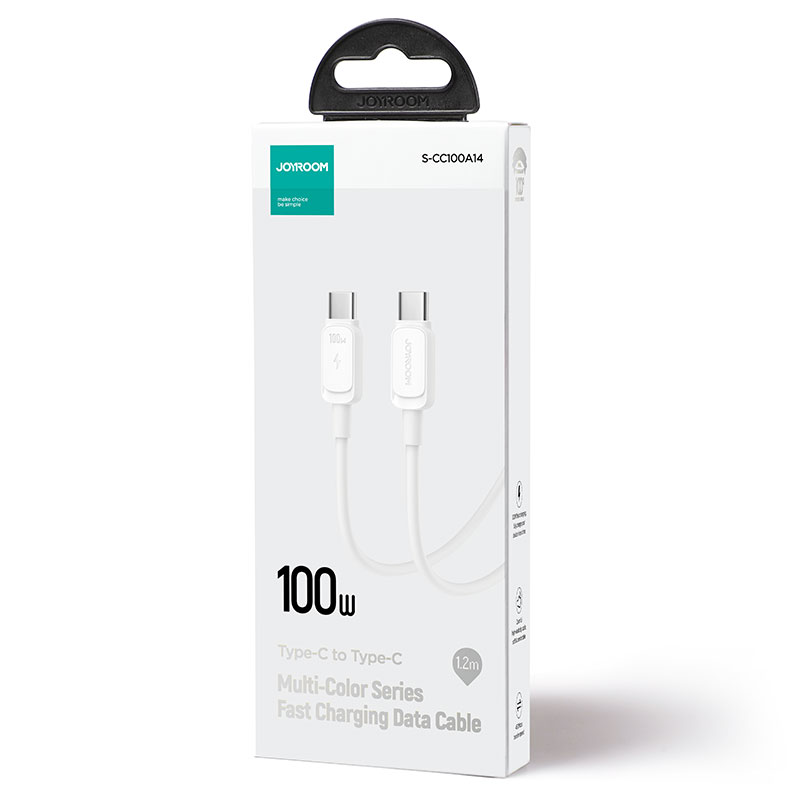Joyroom (S-CC100A14) - Cablu Date si Incarcare, USB-C, PD100W, QC3.0, 1.2m, White