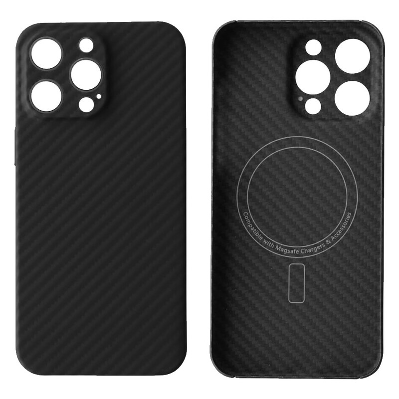 Husa Kevlar » iPhone 14 Pro, Aramid Fiber, MagSafe UltraThin, Black [M]
