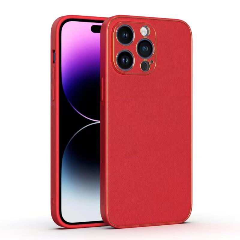 Husa Yolo, iPhone 15 Pro Max, Eco-Leather, TPU Edge, Red