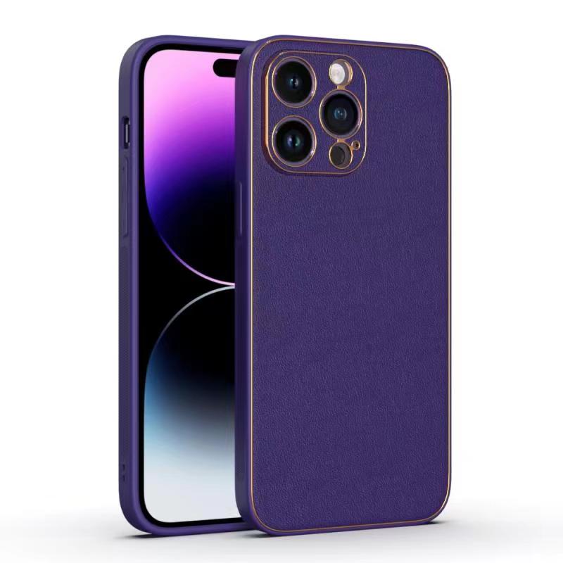 Husa Yolo, iPhone 15, Eco-Leather, TPU Edge, Purple