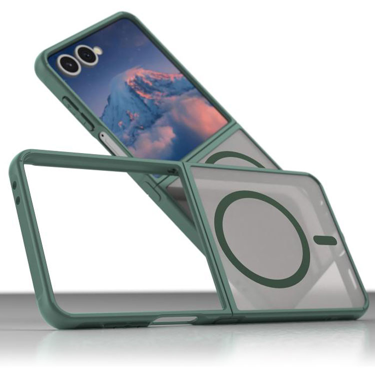 Husa MagFrost Pro » Samsung Z Flip7 (F766), Matte MagSafe, Frosted Gray / DEEP GREEN