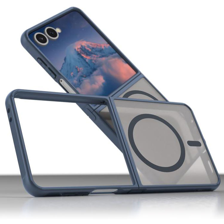 Husa MagFrost Pro » Samsung Z Flip7 (F766), Matte MagSafe, Frosted Gray / NAVY BLUE