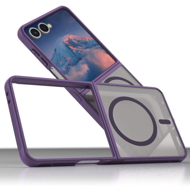 Husa MagFrost Pro » Samsung Z Flip7 (F766), Matte MagSafe, Frosted Gray / PURPLE