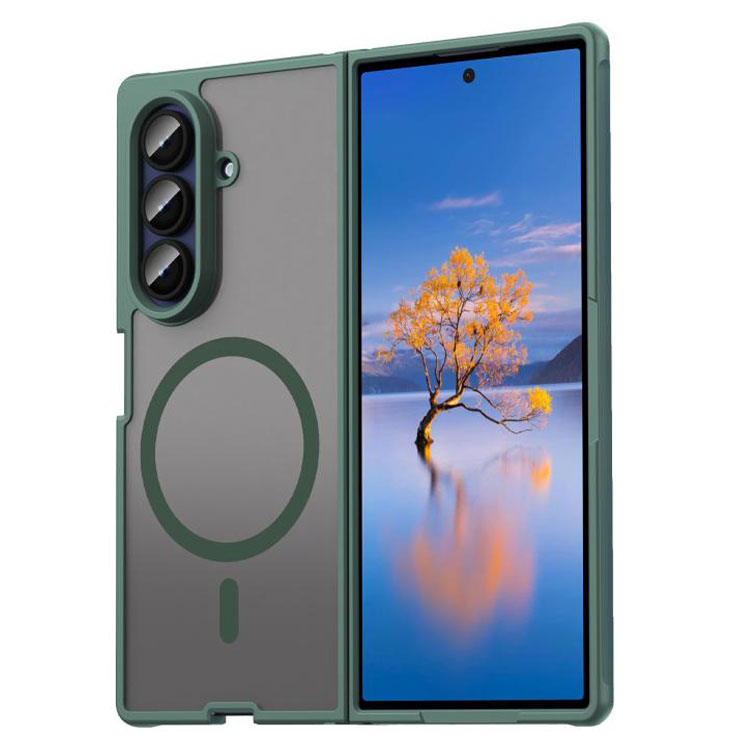 Husa MagFrost Pro » Samsung Z Fold7 (F966), Matte MagSafe, Frosted Gray / DEEP GREEN