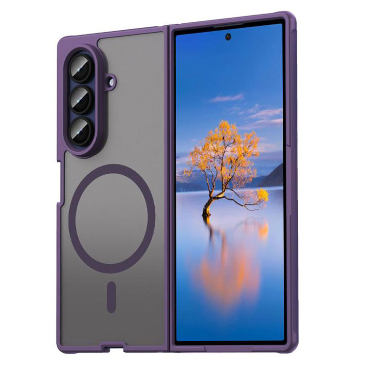 Husa MagFrost Pro » Samsung Z Fold7 (F966), Matte MagSafe, Frosted Gray / PURPLE