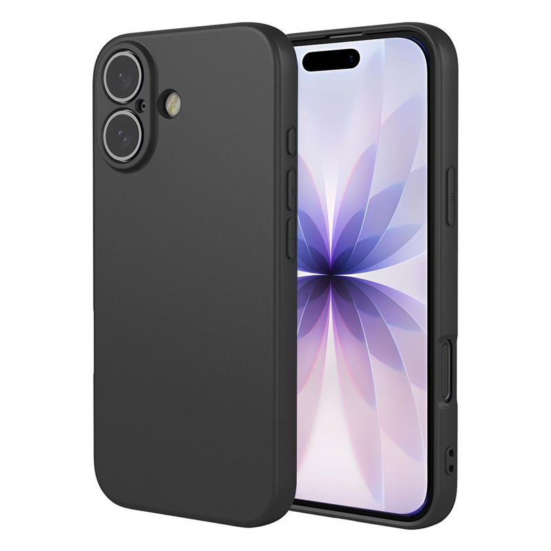 Husa Soft » iPhone 17, MicroFiber, TPU, Deep BLACK