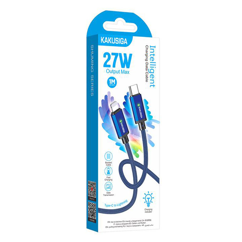 Kaku (KSC-967) - Cablu Date si Incarcare, USB-C la Lightning, PD27W, QC3.0, 1m | Blue