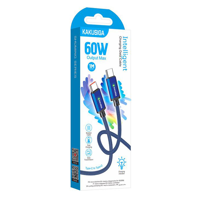Kaku (KSC-967) - Cablu Date si Incarcare, USB-C, PD60W, QC3.0, 1m | Blue