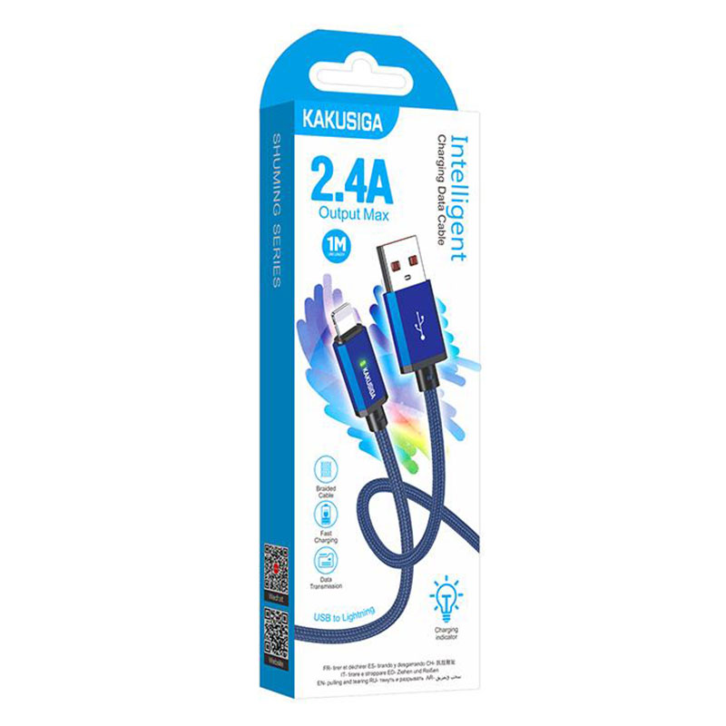 Kaku (KSC-967) - Cablu Date si Incarcare, USB-A la Lightning, 18W, 2.4A, 1m | Blue