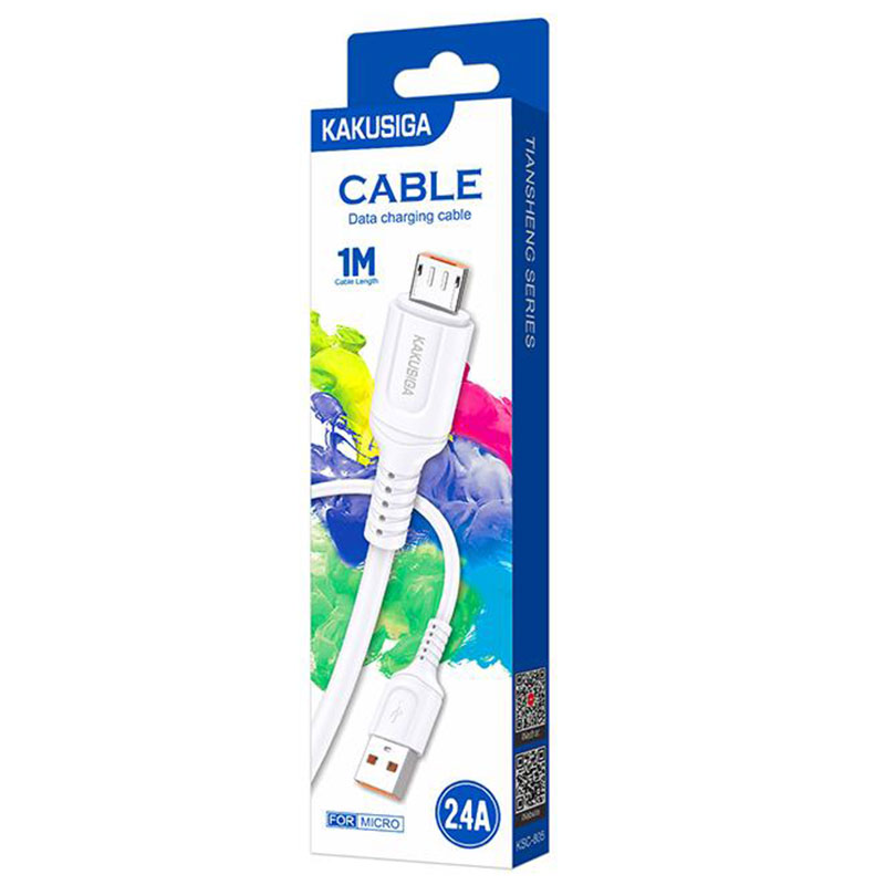 Kaku (KSC-805) - Cablu Date si Incarcare, USB-A la MicroUSB, 18W, 2.4A, 1m, White