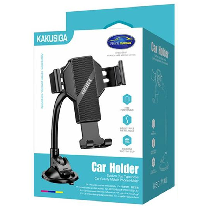 Kaku (KSC-714B) - Suport Auto, cu cleme laterale, montaj Bord, MultiAngle, brat flexibil, Black