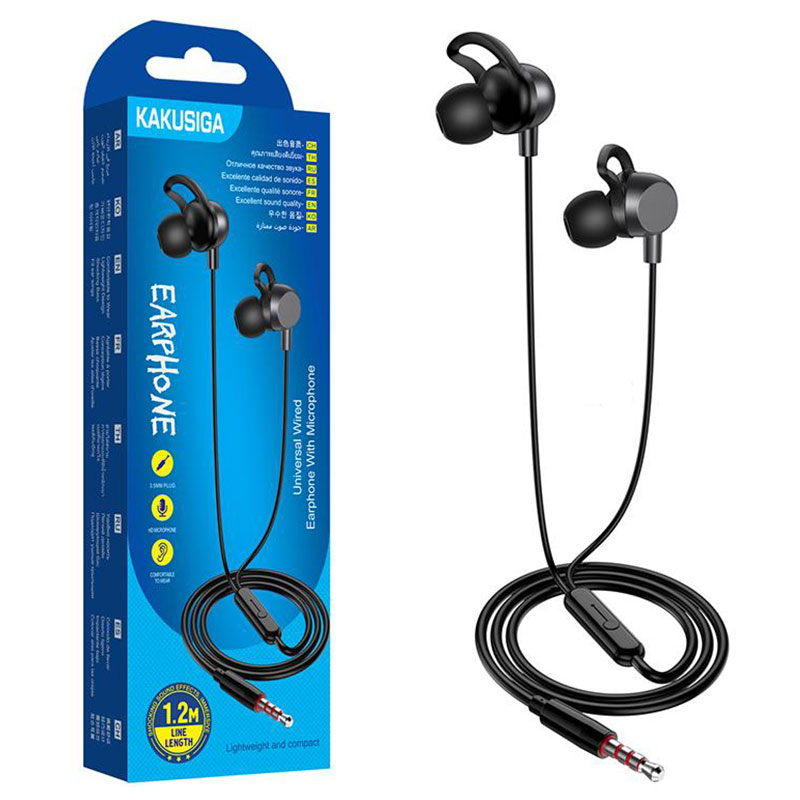 Kaku (KSC-705) - Casti cu Fir, In Ear, 3.5mm, 1.2m, Mic & Volume Key, HiFi, Black