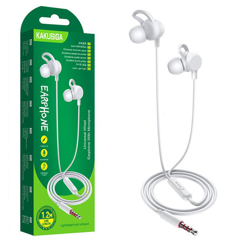 Kaku (KSC-705) - Casti cu Fir, In Ear, 3.5mm, 1.2m, Mic & Volume Key, HiFi, White
