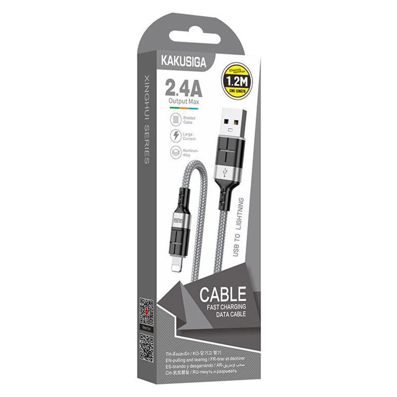 Kaku (KSC-696) - Cablu Date si Incarcare, USB-A la Lightning, 18W, 2.4A, 1.2m, Gray