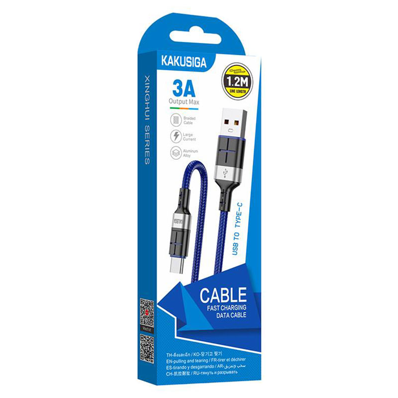 Kaku (KSC-696) - Cablu Date si Incarcare, USB-A la USB-C, 18W, 2.4A, 1.2m | Blue