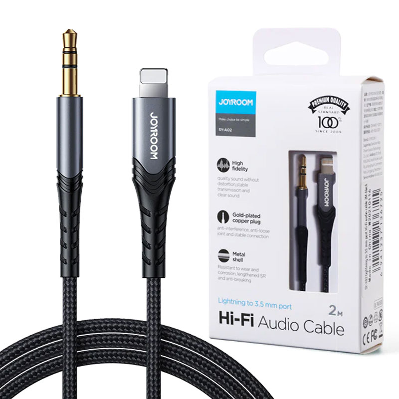 Joyroom (A1) - Cablu Audio, Jack 3.5mm (M) - la Jack 3.5mm (M) - 1m, Black