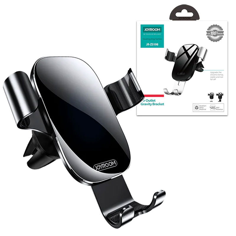 Joyroom (JR-ZS198) - Suport Auto, cu cleme laterale, montaj Ventilatie, MultiAngle, Non-Slip, Black
