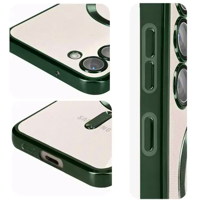 Husa Plating - Samsung S22 (S901) - silicon cu MagSafe, Slim, Clear | Green