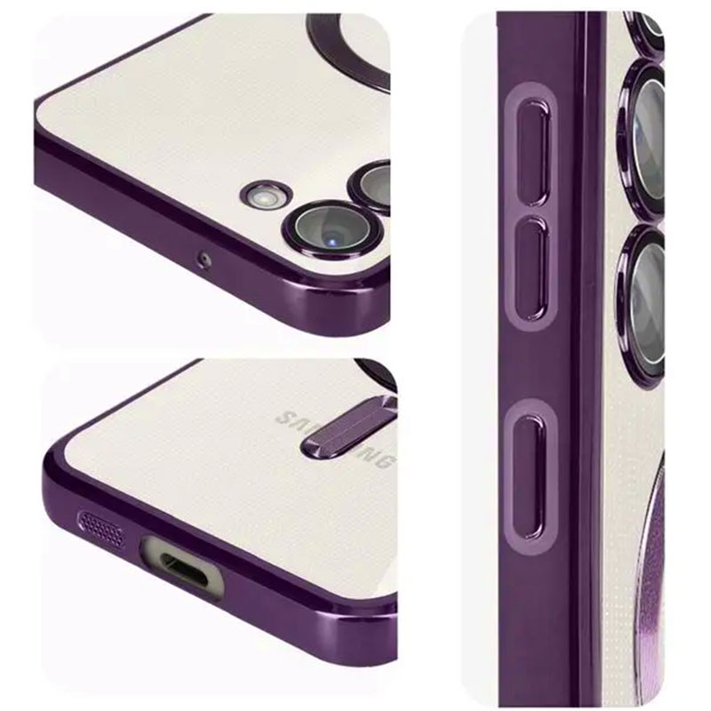 Husa Plating - Samsung S22 Ultra (S908) - silicon cu MagSafe, Slim, Clear, Purple