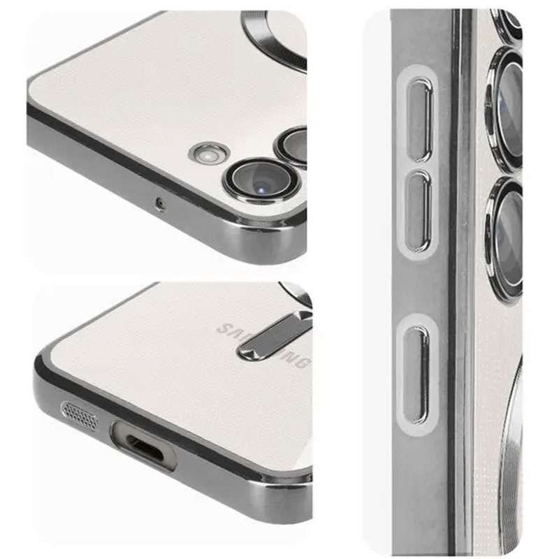 Husa Plating - Samsung S23 (S911) - silicon cu MagSafe, Slim, Clear | Silver