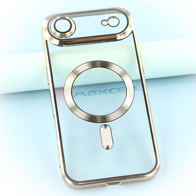 Husa Plating » iPhone 17 Air, MagCase, TPU Clear, frame GOLD