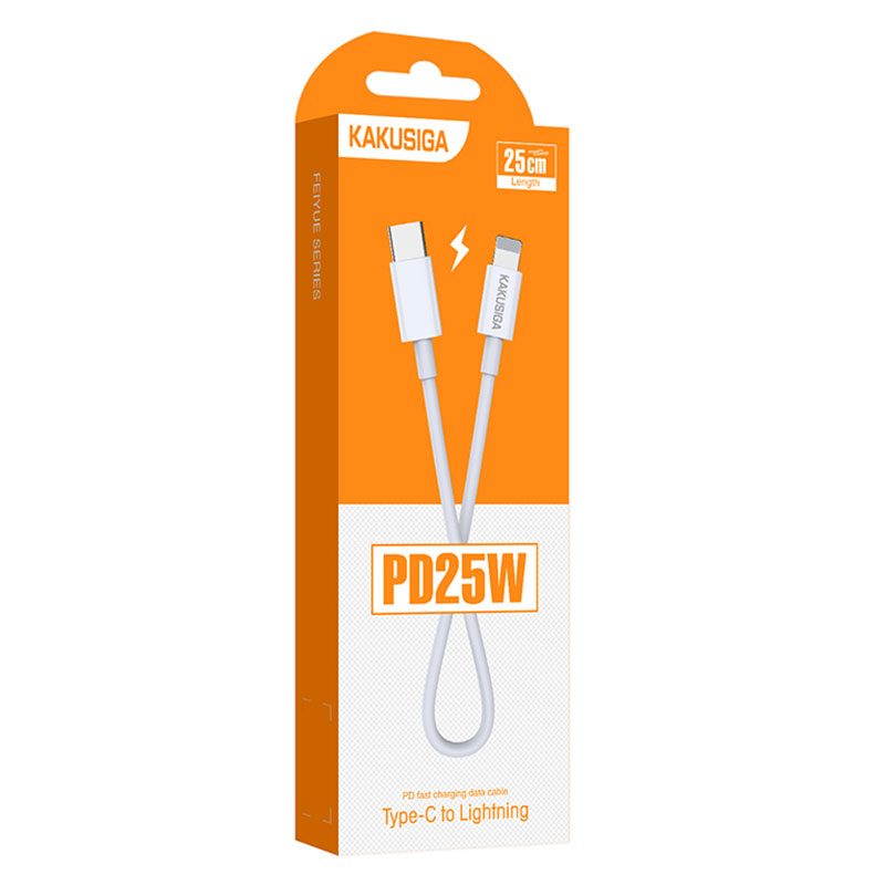 Kaku (KSC-653) - Cablu Date si Incarcare, USB-C la Lightning, PD25W, QC3.0, 25cm, White