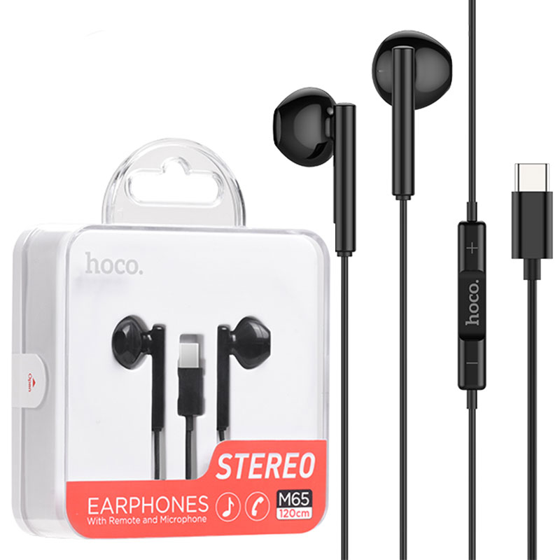 Hoco (M65) - Handsfree, In Ear, USB-C, 1.2m, Driving, Black