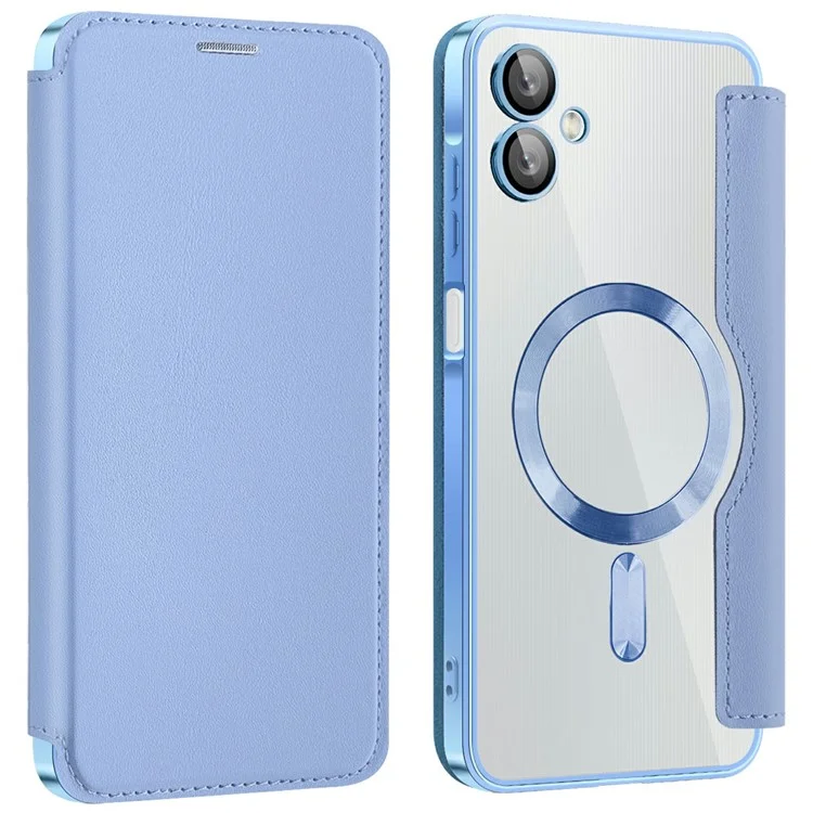Husa MagFlip » Samsung A06 (A065), Magnet, RFID protect, Leather, Chrome Edge, Sky BLUE
