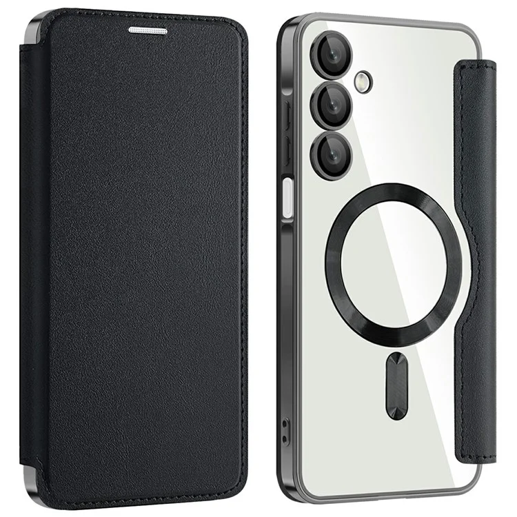 Husa MagFlip » Samsung A26 (A266), Magnet, RFID protect, Leather, Chrome Edge, Black