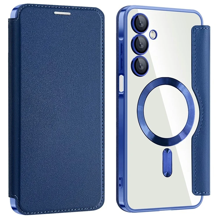 Husa MagFlip » Samsung A26 (A266), Magnet, RFID protect, Leather, Chrome Edge, Navy BLUE
