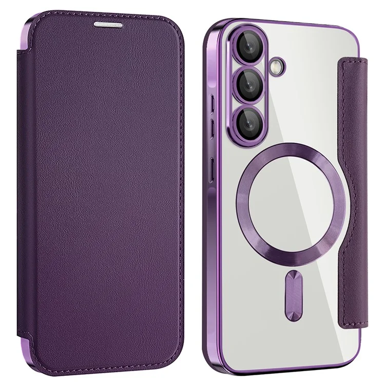 Husa MagFlip » Samsung A36 (A366), Magnet, RFID protect, Leather, Chrome Edge, Purple