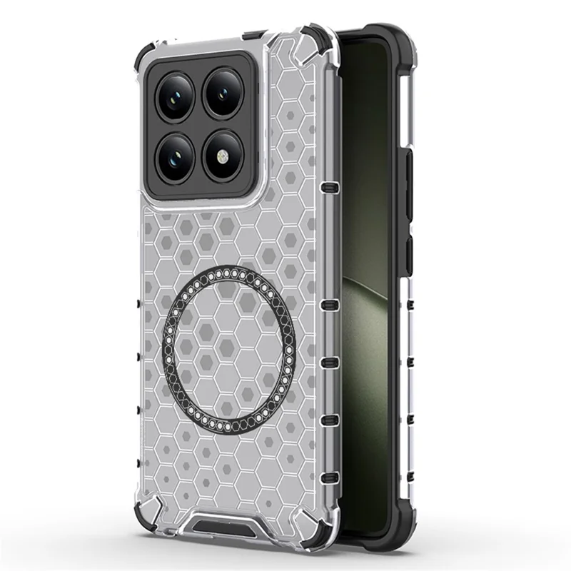 Husa HoneyComb » Xiaomi Redmi Note 14 5G, Magnet MagCase, AntiDrop Corners, WHITE